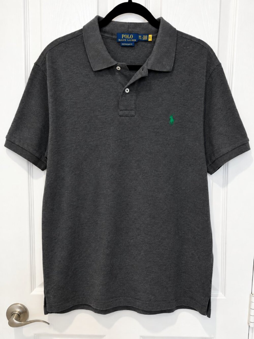 Polo Ralph Lauren XXL Custom Slim Fit Charcoal Gray Polo Preppy Golf Shirt
